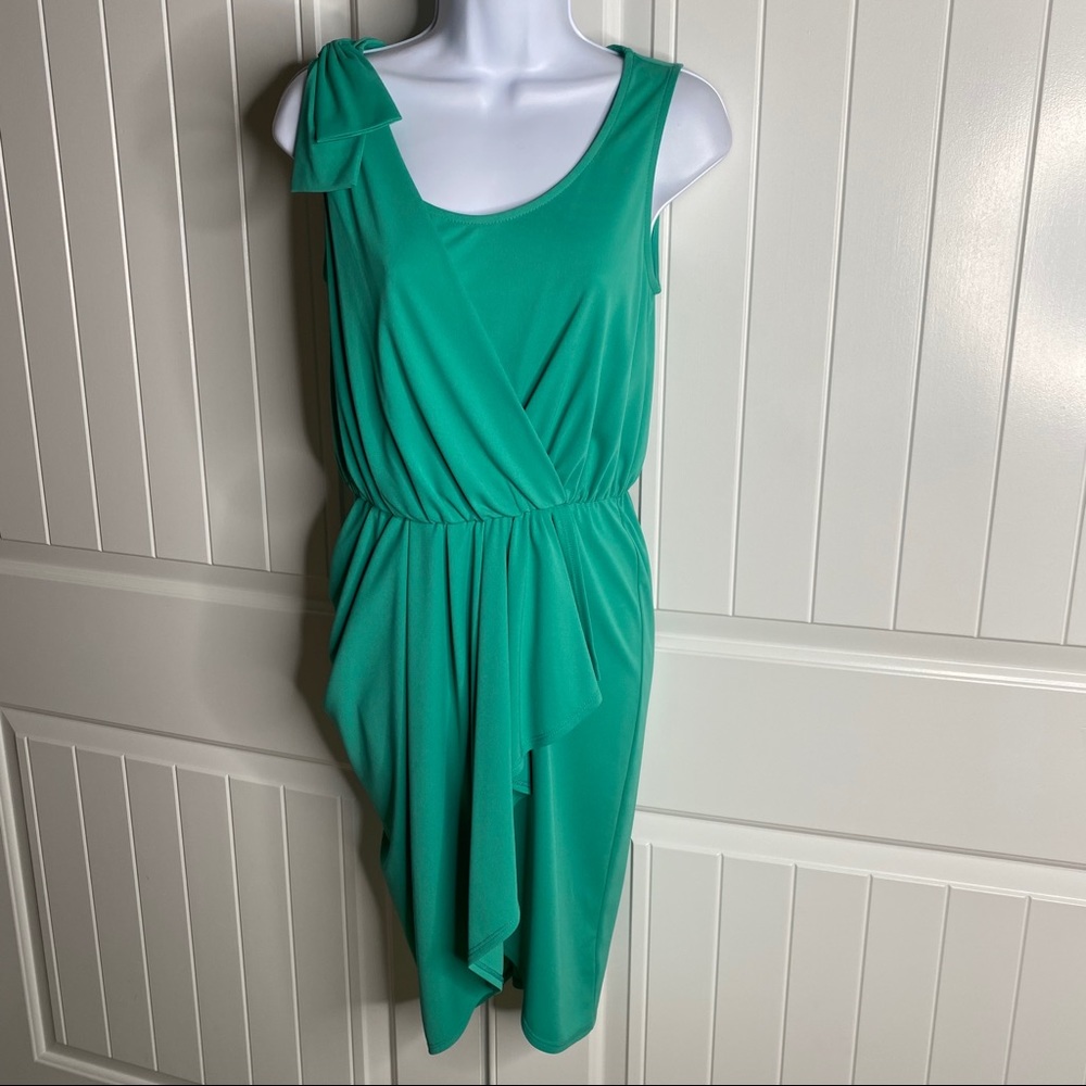 5/$25! Impulse sexy green sleeveless faux wrap dress XS